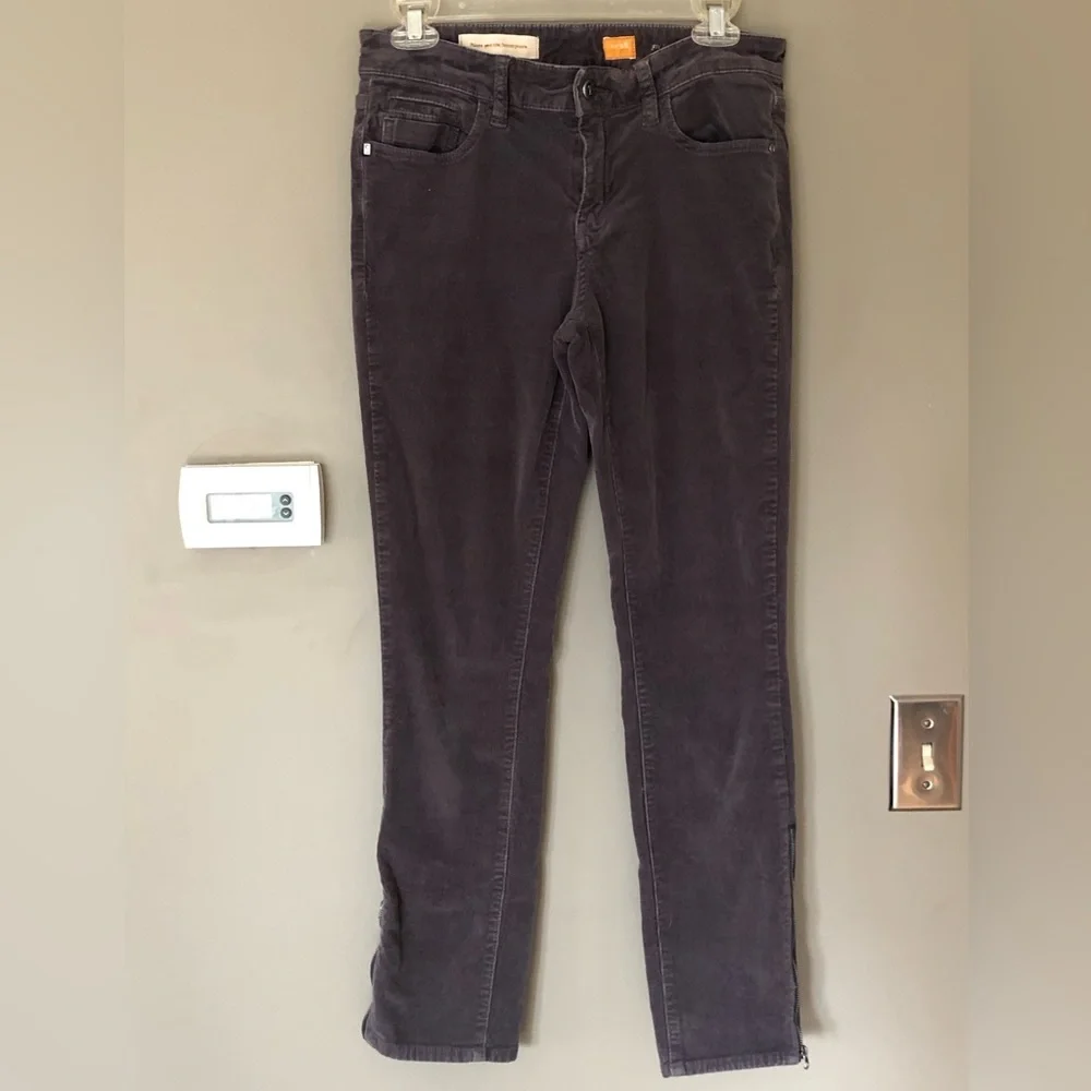 PILCRO x ANTHROPOLOGIE Stet Fit Skinny Gray Corduroys Size 28